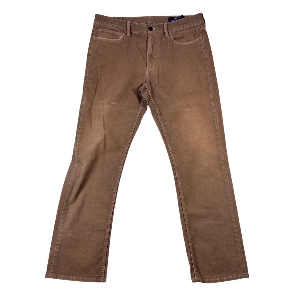 Vineyard Vines Mens Tan Brown Corduroy Straight Leg Pants 33x30 5-Pocket Classic